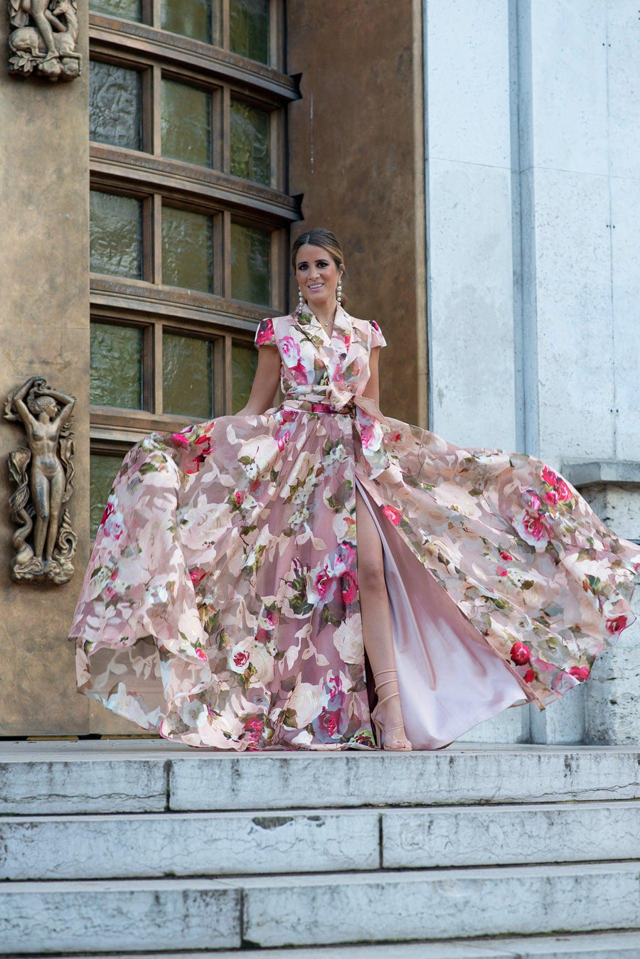 Robe longue du soir Izamal fleuris - Maison Lou