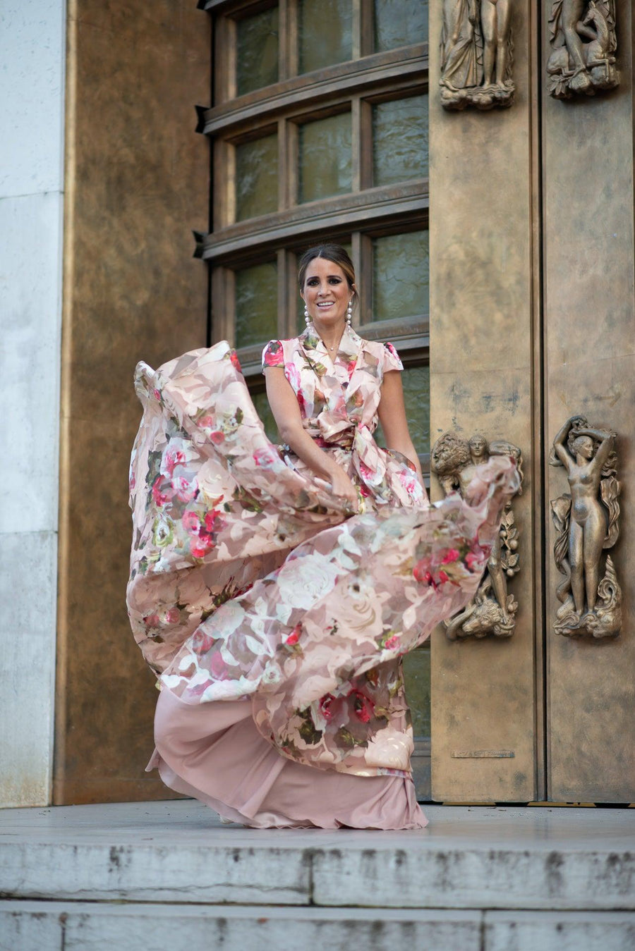 Robe longue du soir Izamal fleuris - Maison Lou