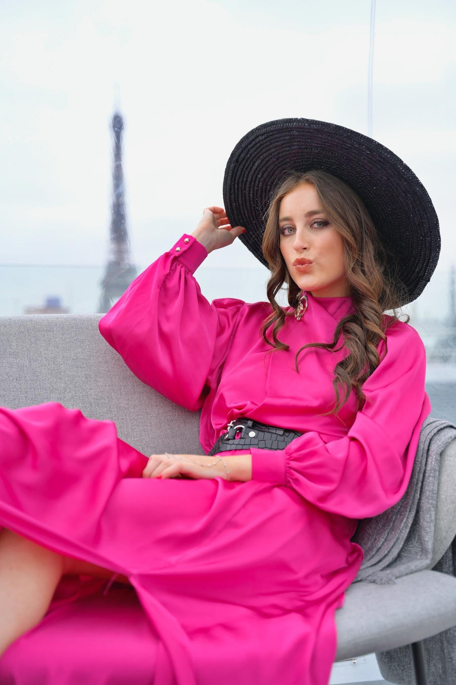 Robe Georgina fuschia - Maison Lou