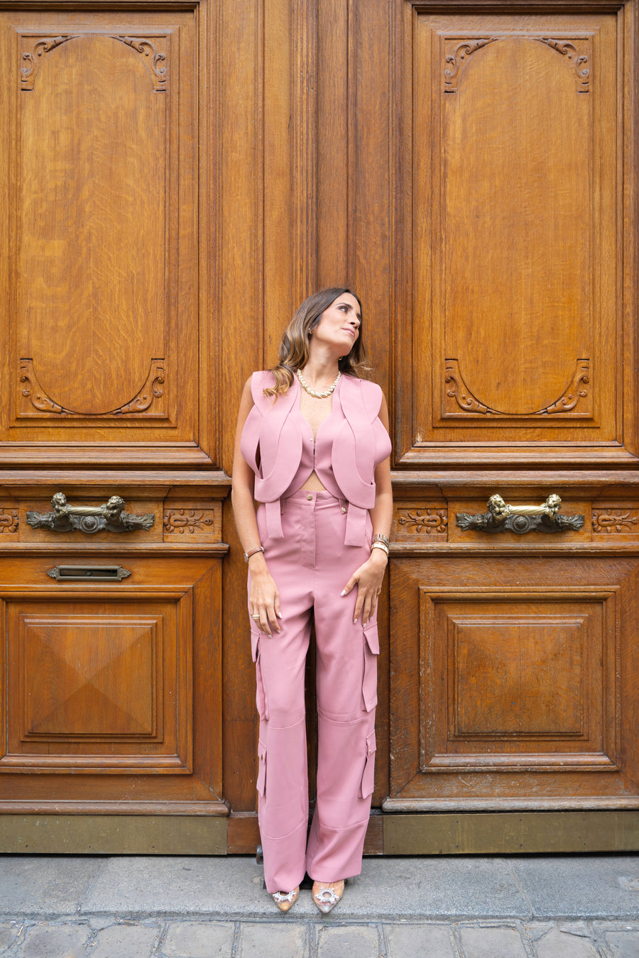 Ensemble Torsade rose pâle