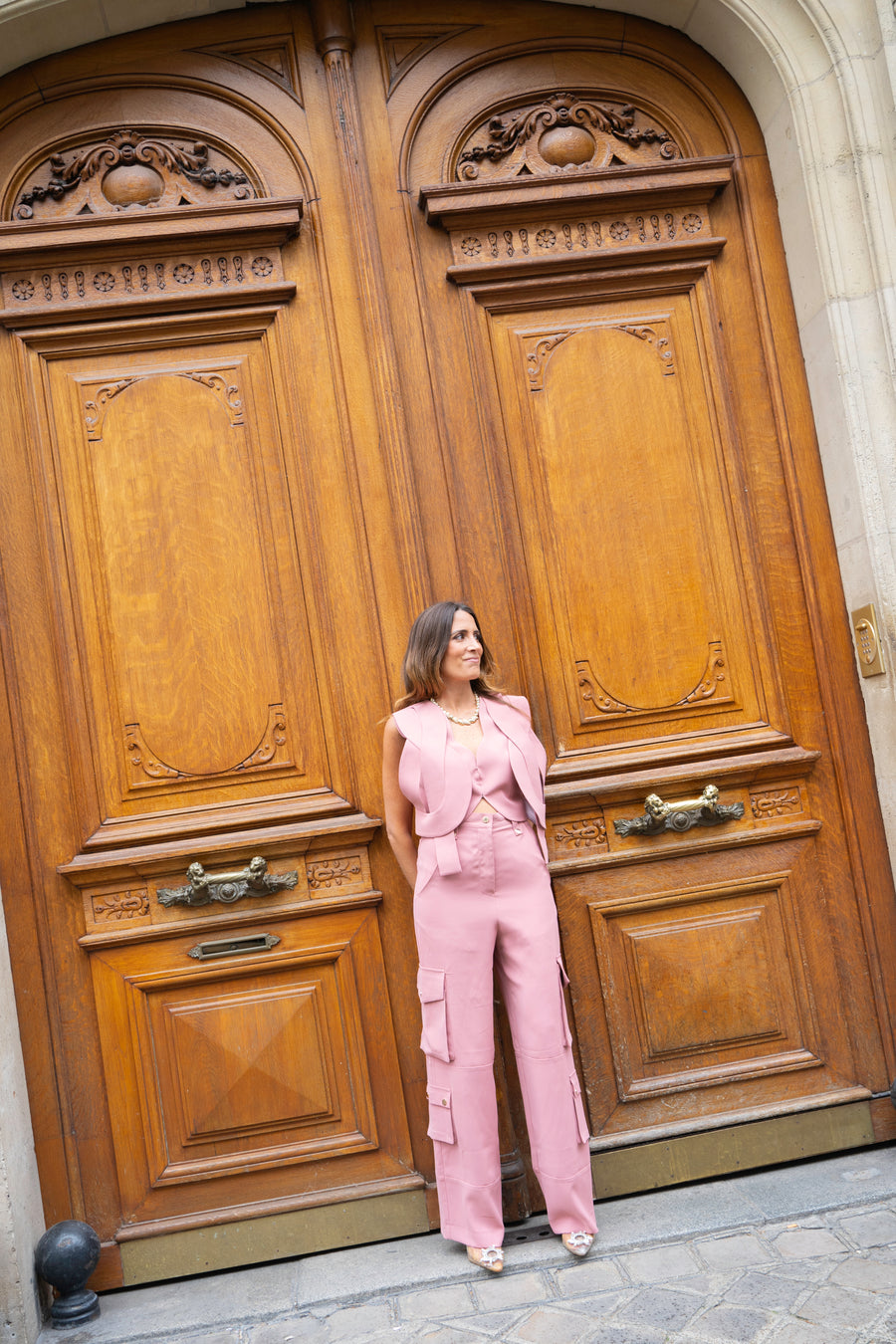 Ensemble Torsade rose pâle