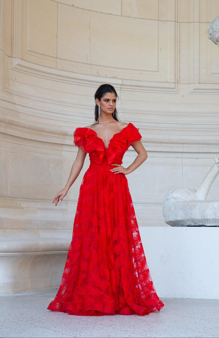 Robe Merida plumetis rouge - Maison Lou