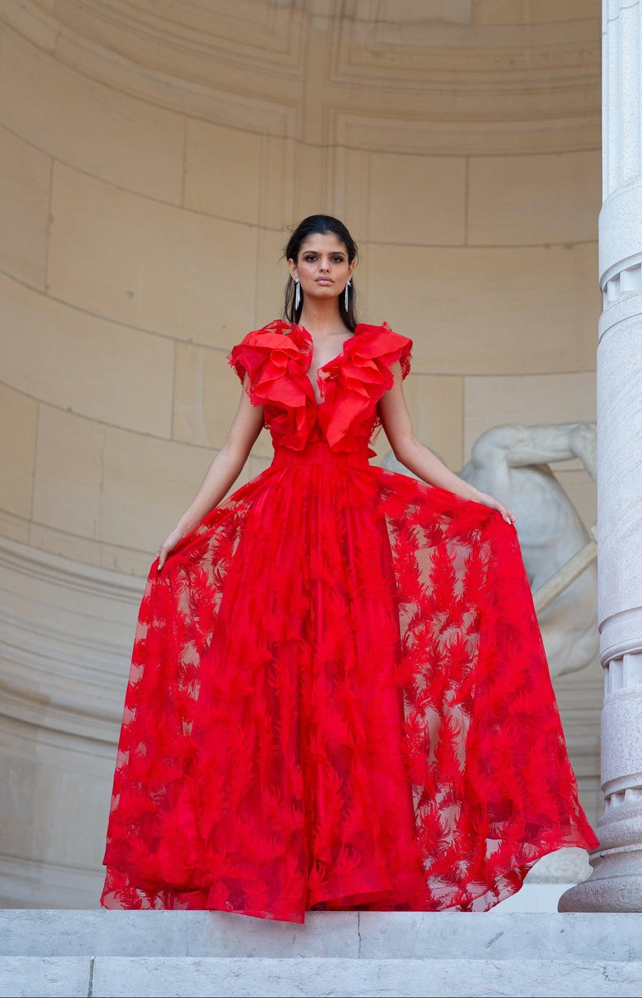 Robe Merida plumetis rouge - Maison Lou