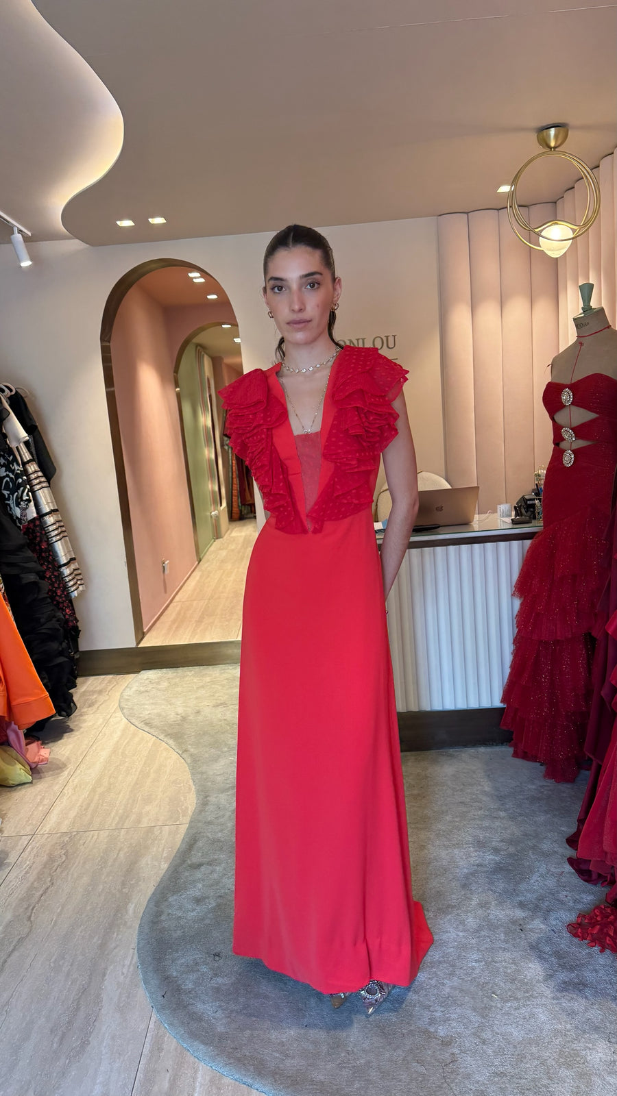 Robe longue rouge du soir