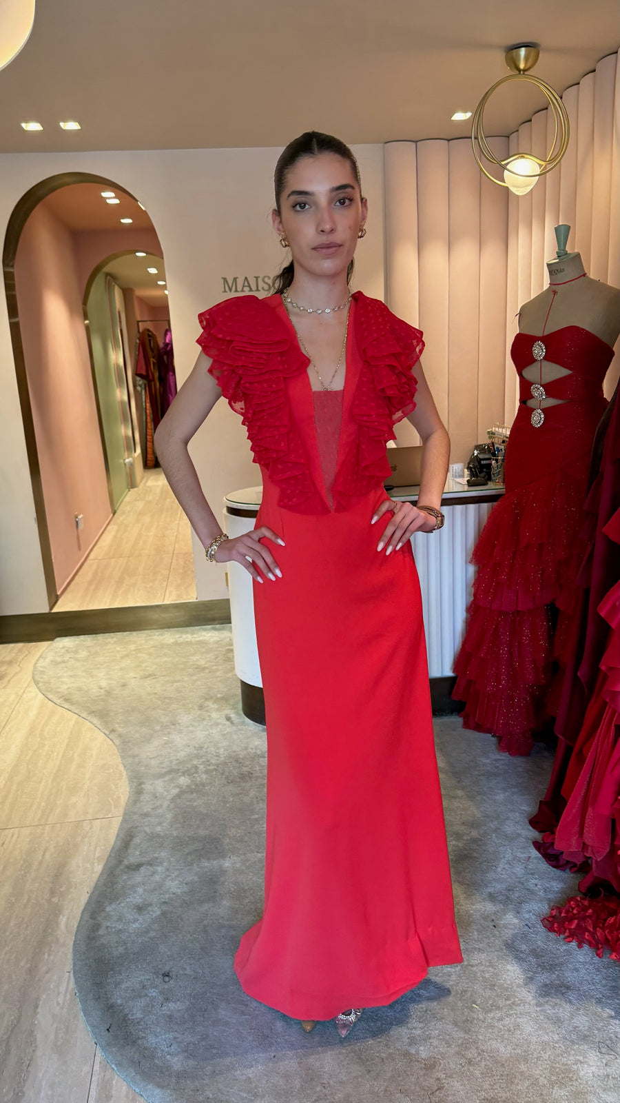 Robe longue rouge du soir