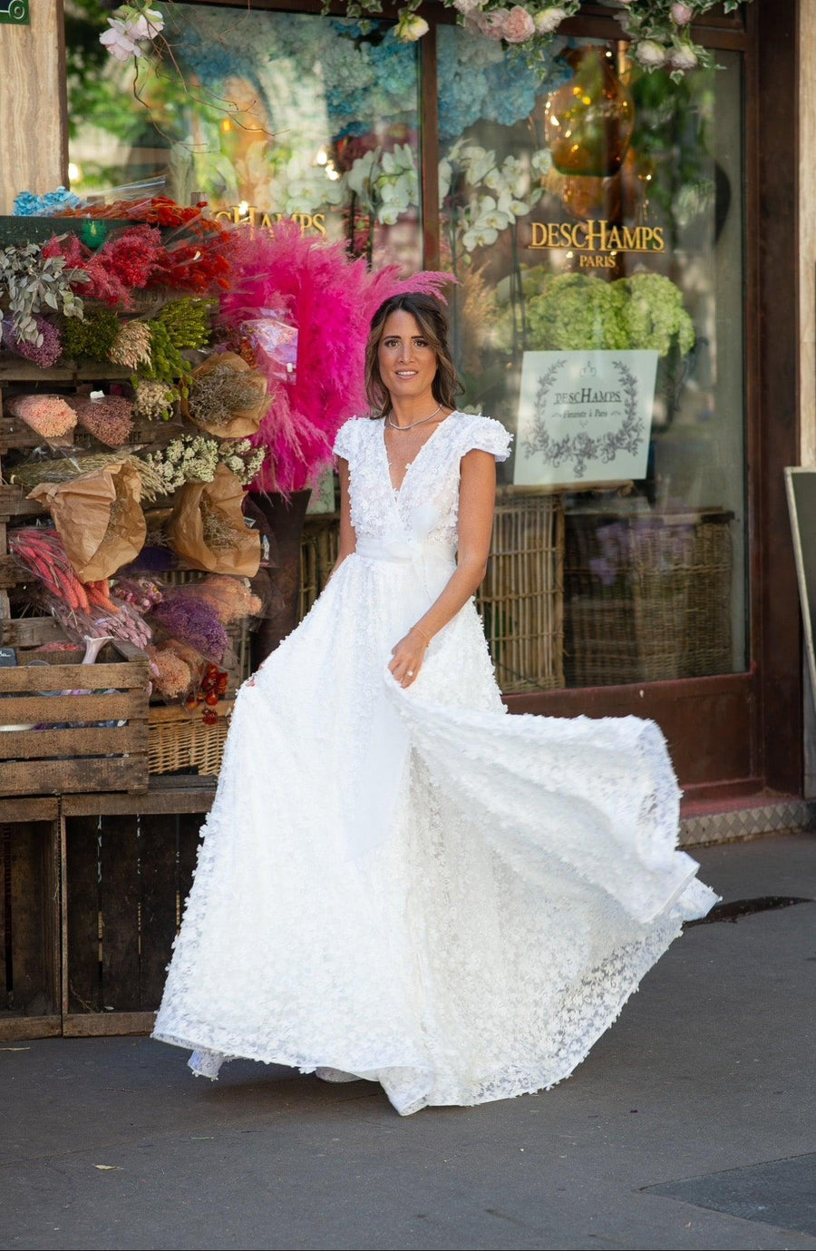 Robe Rimini fleurs blanches - Maison Lou