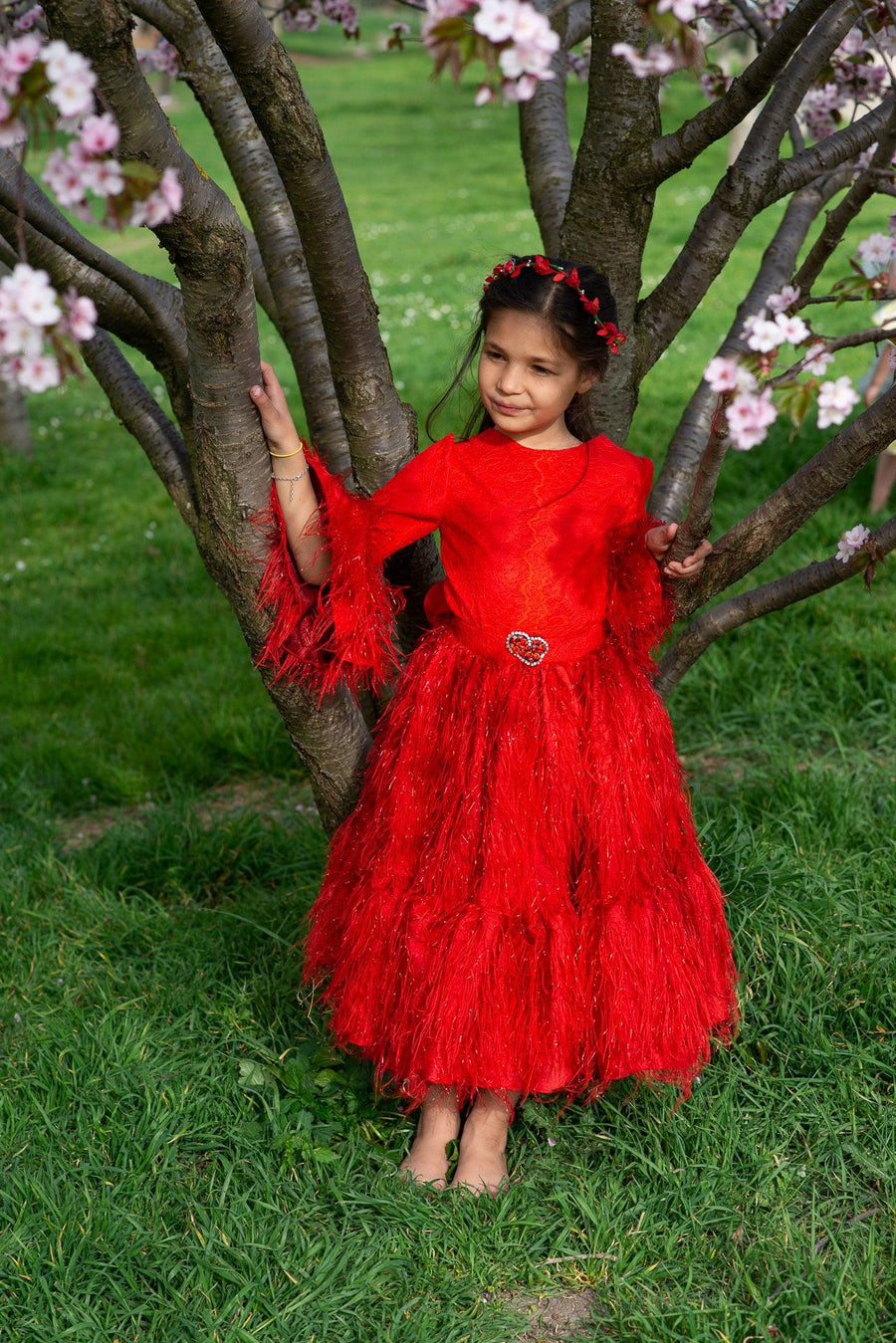 Robe plumetis rouge - Modèle petite fille - Maison Lou