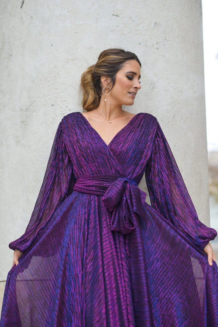 Robe longue du soir Abu Dhabi violette - Maison Lou