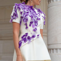 Robe asymétrique pétales violets - Maison Lou